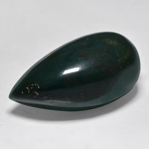 Pedra de Sangue Verde Multicolor Natural 26.56ct, Formato de pêra, Opaco