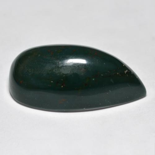 Pedra de Sangue Verde Multicolor Natural 26.56ct, Formato de pêra, Opaco
