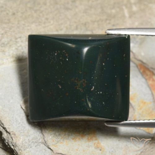 19.16ct Natural verde escuro Pedra de Sangue, baguete, Opaco