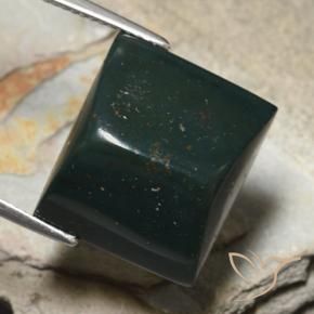 Pedra de Sangue verde escuro Natural 19.16ct, baguete, Opaco