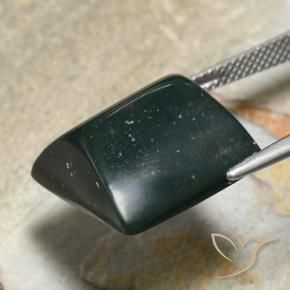 Pedra de Sangue verde escuro Natural 19.16ct, baguete, Opaco