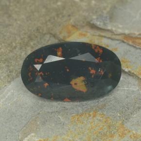 Pedra de sangue verde natural 3,97ct, corte oval, opaco