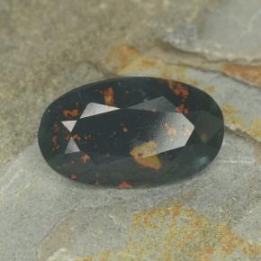 Pedra de sangue verde natural 3,97ct, corte oval, opaco