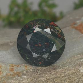 Pedra de sangue verde natural 7,35ct, corte redondo, opaco