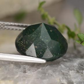 Pedra de sangue verde natural 5,41ct, corte redondo, opaco