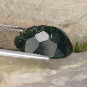 Pedra de sangue verde natural 7,10ct, corte oval, opaco