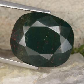 Pedra de sangue verde natural 11,29ct, corte oval, opaco