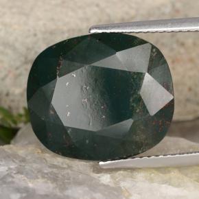 Pedra de sangue verde natural 11,29ct, corte oval, opaco