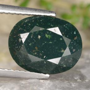 Pedra de sangue verde natural 2,94ct, corte oval, opaco