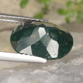 Pedra de sangue verde natural 2,94ct, corte oval, opaco