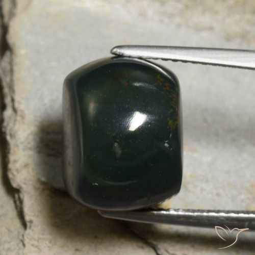 13.06ct Natural verde escuro Pedra de Sangue, Almofada, Opaco