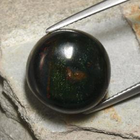 Pedra de sangue verde natural 15,88ct, corte redondo, opaco