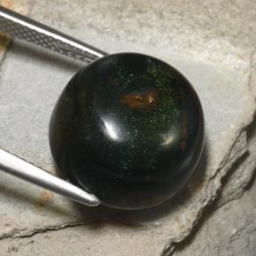 Pedra de sangue verde natural 15,88ct, corte redondo, opaco
