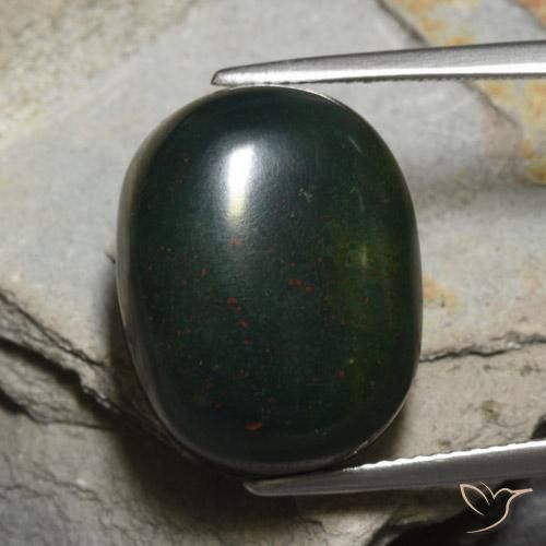 18.22ct Natural Verde floresta Pedra de Sangue, oval, Opaco