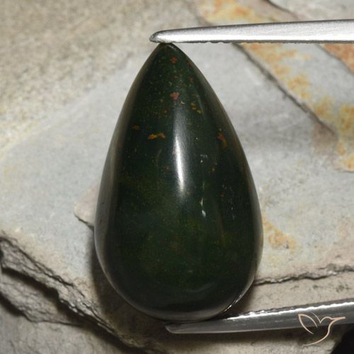 16.35ct Natural Multicolorido Pedra de Sangue, Formato de pêra, Opaco