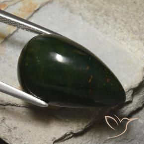 Pedra de Sangue Multicolorido Natural 16.35ct, Formato de pêra, Opaco