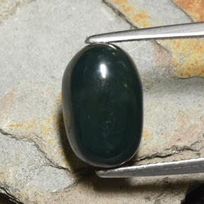 Pedra de sangue verde natural 5,28ct, corte oval, opaco
