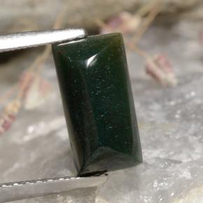 Pedra de sangue verde natural 1,65ct, baguete, opaco
