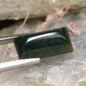 Pedra de sangue verde natural 1,65ct, baguete, opaco