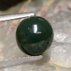 Pedra de sangue verde natural 2,00ct, corte redondo, opaco