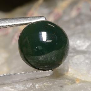 Pedra de sangue verde natural 2,00ct, corte redondo, opaco