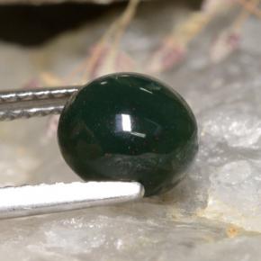 Pedra de sangue verde natural 2,00ct, corte redondo, opaco