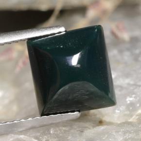 Pedra de sangue verde manchado natural 4,25ct, quadrado, opaco