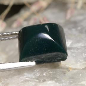 Pedra de sangue verde manchado natural 4,25ct, quadrado, opaco