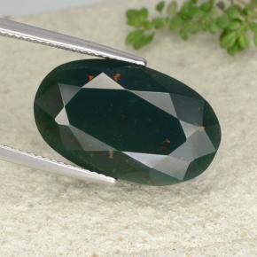 Pedra de sangue verde natural 17,58ct, corte oval, opaco