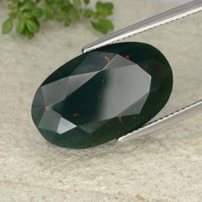 Pedra de sangue verde natural 17,58ct, corte oval, opaco