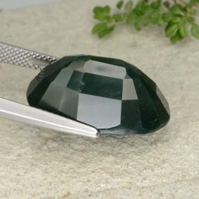 Pedra de sangue verde natural 17,58ct, corte oval, opaco
