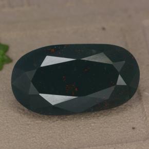 Pedra de sangue verde natural 11,46ct, corte oval, opaco