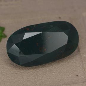 Pedra de sangue verde natural 11,46ct, corte oval, opaco