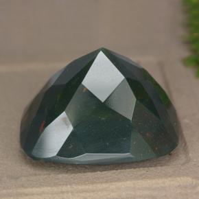 Pedra de Sangue verde manchado Natural 28.44ct, Almofada cortada, Opaco