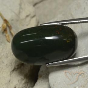 Pedra de Sangue Verde escuro Natural 34.74ct, oval, Opaco
