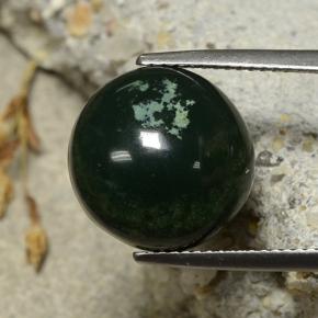 Pedra de sangue verde natural 8,69ct, corte redondo, opaco