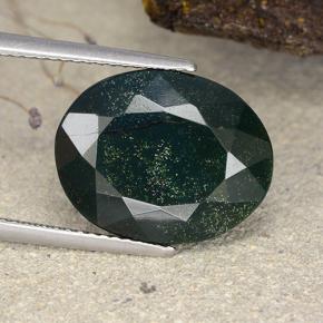 Pedra de Sangue Verde Multicolor Natural 9.75ct, Corte Oval, Opaco