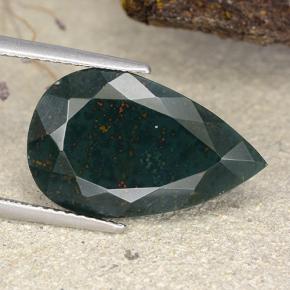 Pedra de Sangue Verde floresta Natural 9.55ct, Formato de pêra, Opaco