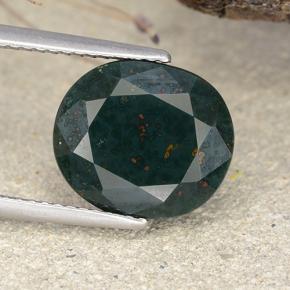 Pedra de sangue verde natural 6,33ct, corte oval, opaco
