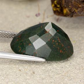 Pedra de sangue verde natural 12,15ct, corte oval, opaco