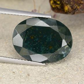 Pedra de sangue verde natural 7,94ct, corte oval, opaco