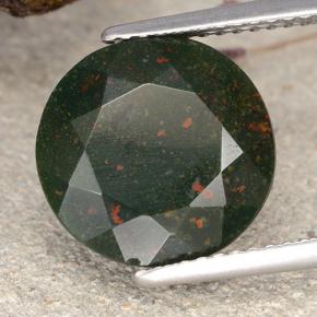 Pedra de sangue verde natural 6,80ct, corte redondo, opaco