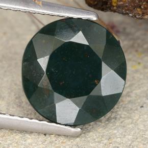 Pedra de sangue verde natural 3,86ct, corte redondo, opaco