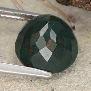 Pedra de sangue verde natural 3,86ct, corte redondo, opaco