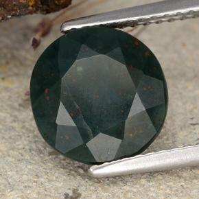 Pedra de Sangue verde manchado Natural 3.55ct, Corte Redondo, Opaco