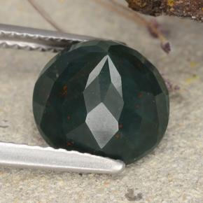 Pedra de Sangue verde manchado Natural 3.55ct, Corte Redondo, Opaco