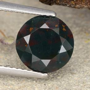 Pedra de sangue verde natural 2,21ct, corte redondo, opaco