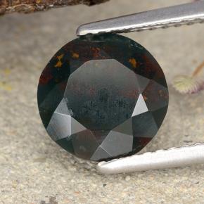 Pedra de sangue verde natural 2,21ct, corte redondo, opaco