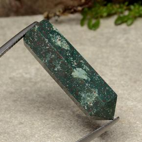 Pedra de sangue verde natural 18,43ct, forma extravagante, opaco