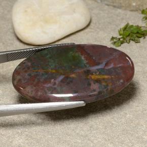 Pedra de sangue multicolorido natural 31,04ct, corte oval, opaco